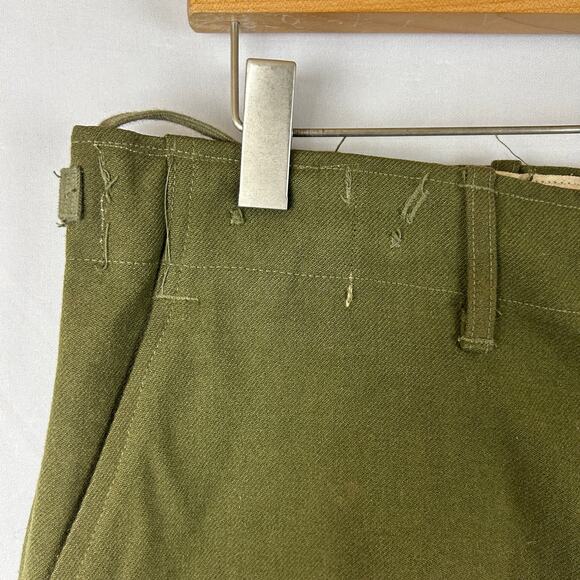 Army Trousers Field Wool M-1951 Olive Green OG 108 28" Inseam Size Medium Short - Picture 4 of 16